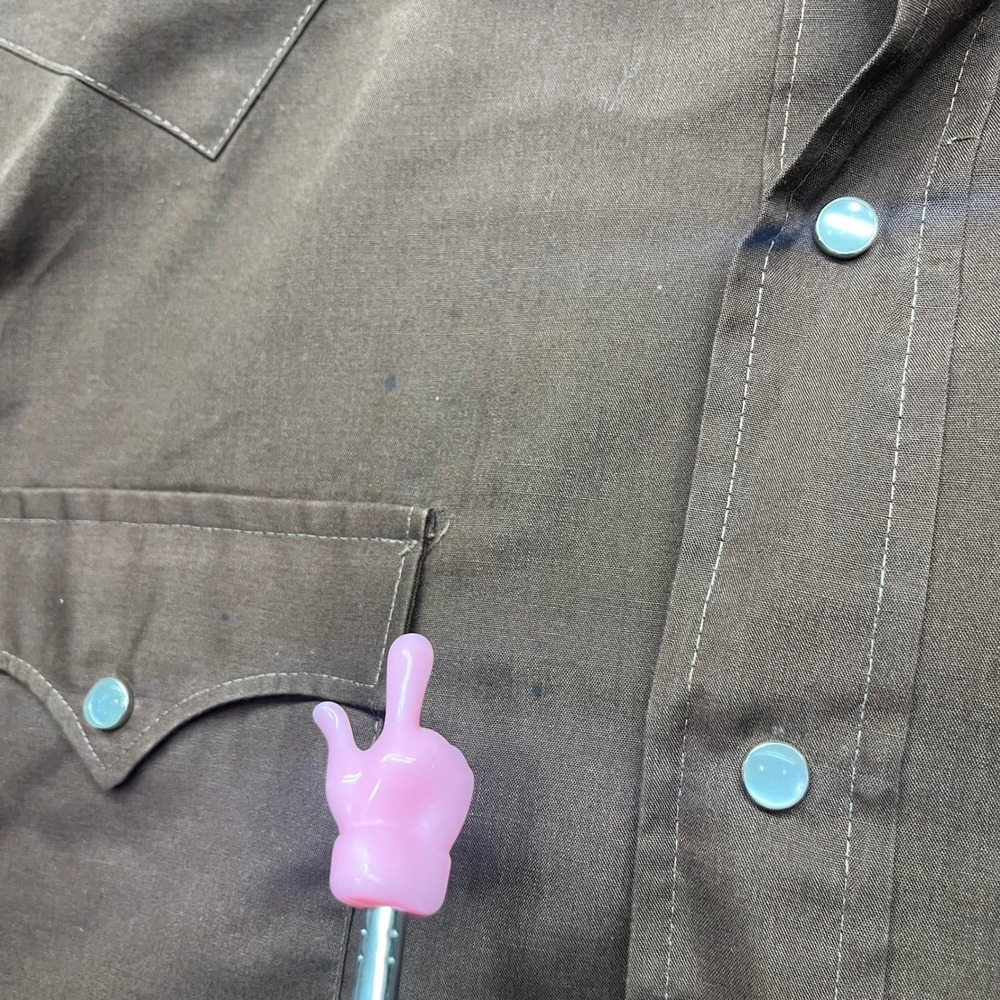Vintage Chute 1 Shirt Mens M? Brown Western Pearl Snap Long Sleeve‎ Cowboy Yoke - Picture 7 of 16